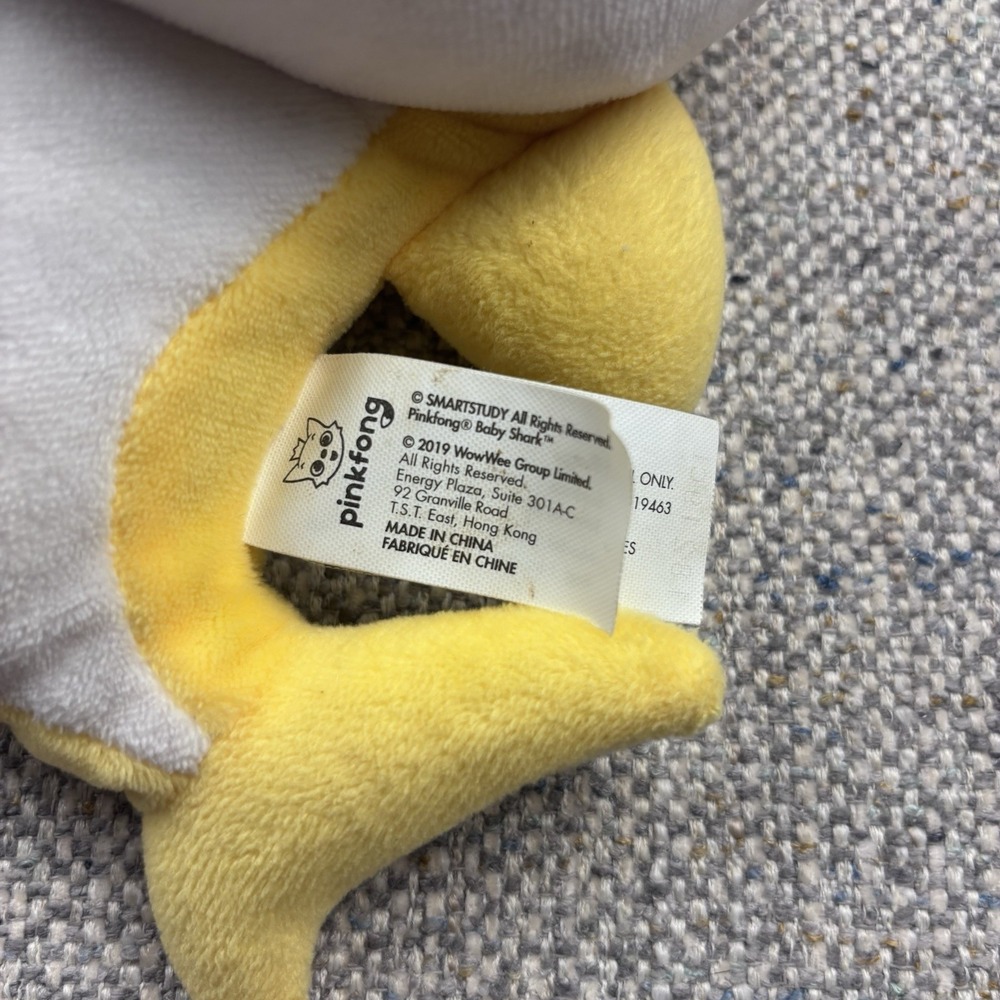 Baby Shark Plush Stuffed Animal Yellow White Animation Character Shark - Picture 2 of 7